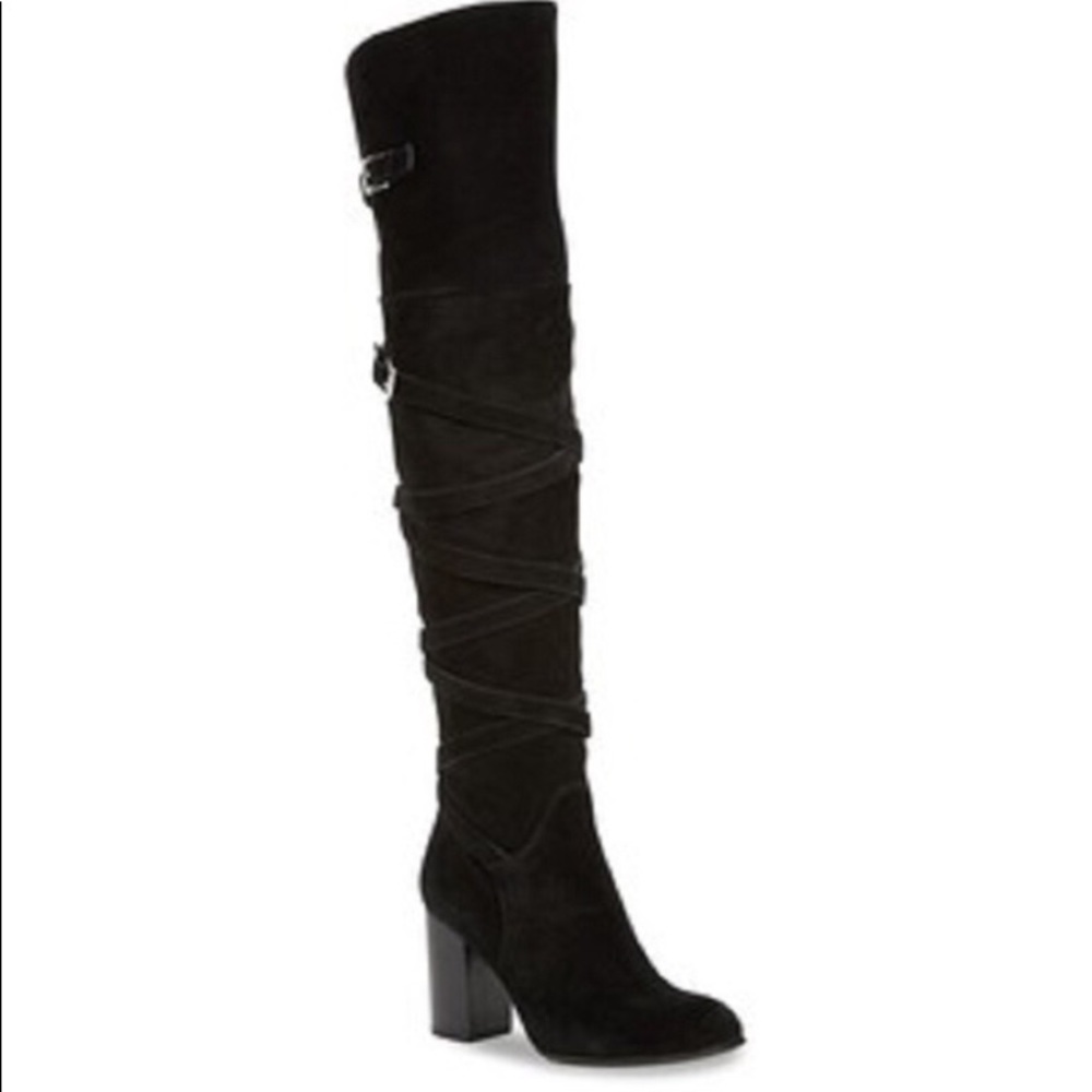Sam Edelman over the knee suede boots w/buckles - Picture 1 of 5